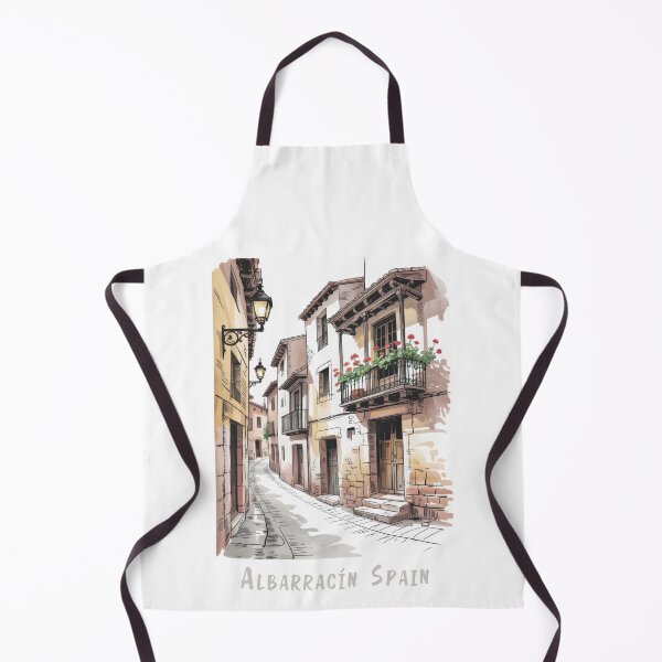Item preview, Romantic alley in Albarracín, Spain – Historical architecture illustration in retro vintage style designed and sold by pod24.