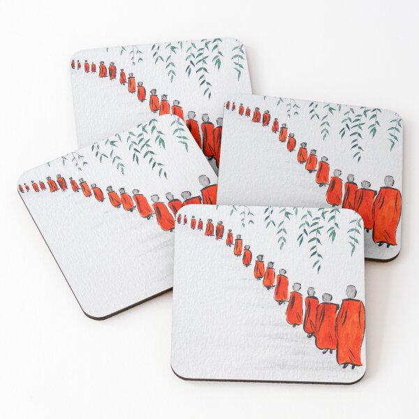 Item preview, Monks Walking on Path | Thai Forest Tradition | Minimalist Art designed and sold by AngelaMarieArt.