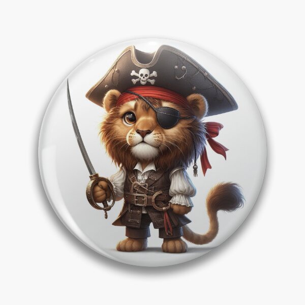 Artikelvorschau, Löwe als Pirat verkleidet entworfen und verkauft von Pirate Emporium.