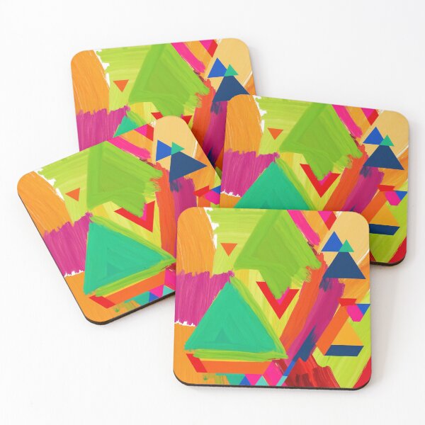 Item preview, Neon Geometry – Bold Abstract Color Splash with Triangles and Texture designed and sold by Victor Shadehorn.
