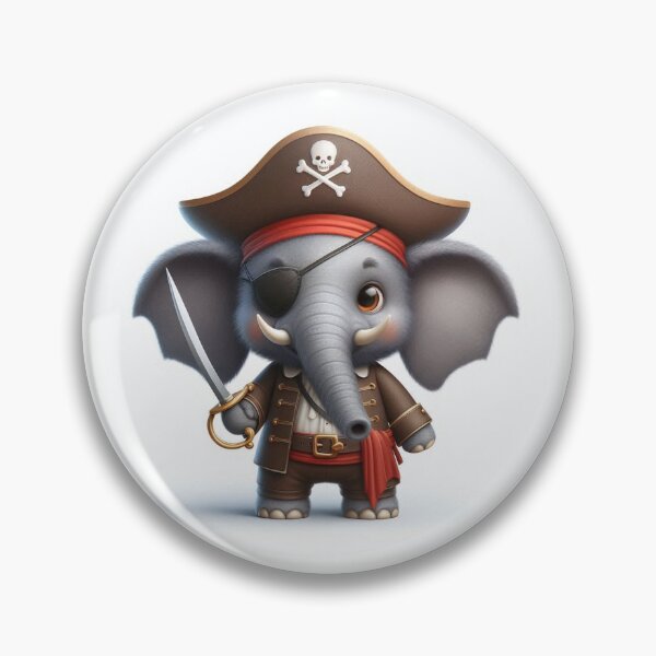 Artikelvorschau, Elefant als Pirat verkleidet entworfen und verkauft von Pirate Emporium.