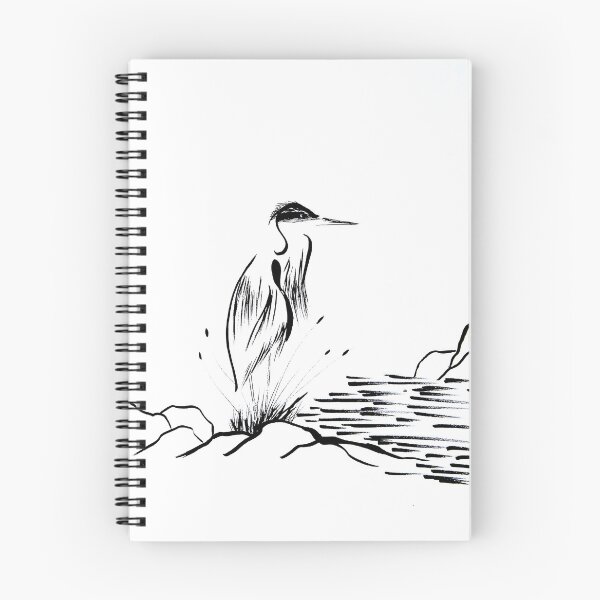 Item preview, Heron on Rocks | Minimalist Zen Art designed and sold by AngelaMarieArt.