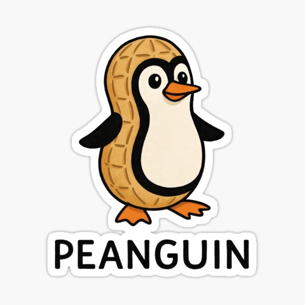Artikel-Vorschau von Peanguin – Pinguin mit Erdnusskörper Comic Motiv, designt und verkauft von sbachstroem.