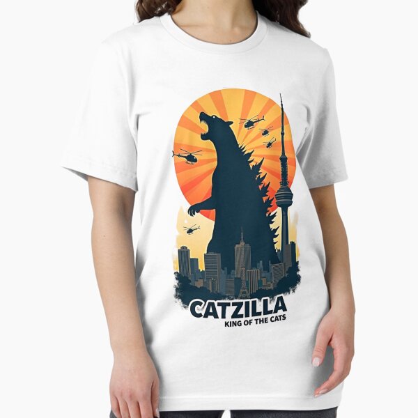 Item preview, Catzilla Cat Japanese Art Funny Cat Gifts For Men Women Kid T-Shirt designed and sold by Abd00essamad.