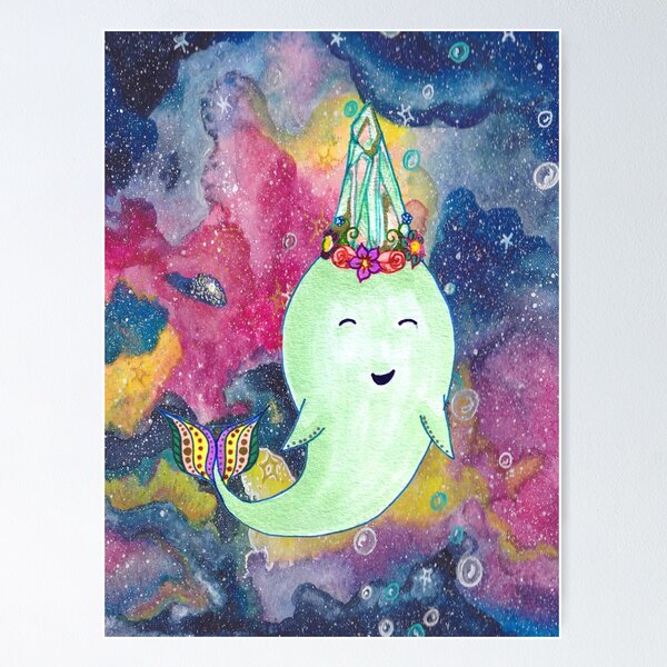 Item preview, Crystal Galaxy Narwhal designed and sold by TinkersHandmade.