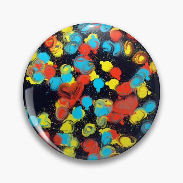 Item preview, Colors of joy - heart impulses abstract colorful design pattern in yellow, red, blue and black designed and sold by Susanna Schorr.