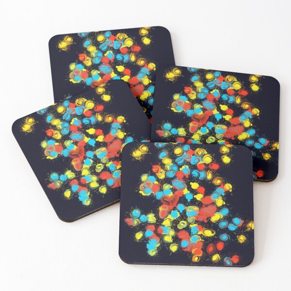 Item preview, Colors of joy - heart impulses abstract colorful design pattern in yellow, red, blue and black designed and sold by Susanna Schorr.