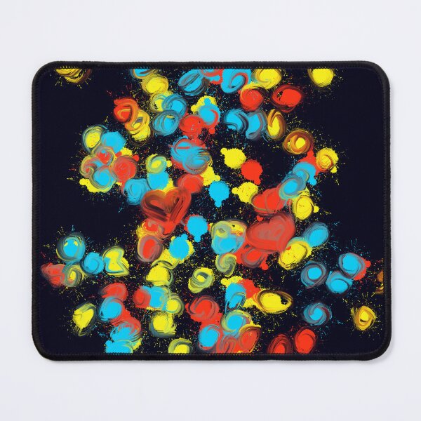 Item preview, Colors of joy - heart impulses abstract colorful design pattern in yellow, red, blue and black designed and sold by Susanna Schorr.