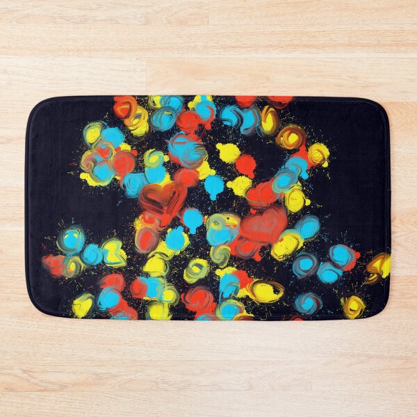 Item preview, Colors of joy - heart impulses abstract colorful design pattern in yellow, red, blue and black designed and sold by Susanna Schorr.