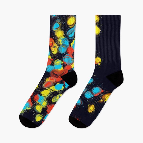 Item preview, Colors of joy - heart impulses abstract colorful design pattern in yellow, red, blue and black designed and sold by Susanna Schorr.