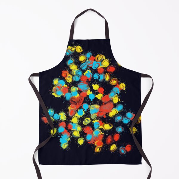 Item preview, Colors of joy - heart impulses abstract colorful design pattern in yellow, red, blue and black designed and sold by Susanna Schorr.