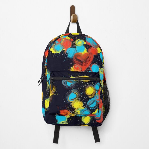 Item preview, Colors of joy - heart impulses abstract colorful design pattern in yellow, red, blue and black designed and sold by Susanna Schorr.