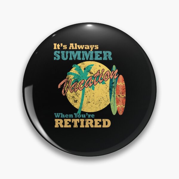 Artikelvorschau, Ruhestands-Sommerurlaubsdesign – Strand, Surfbretter & Palmen-Retro-Vibes entworfen und verkauft von StickerAndLove.