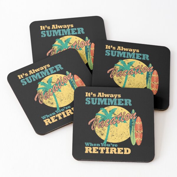 Item preview, Retired Life Summer Vacation Design – Beach, Surfboards & Palm Tree Retro Vibes designed and sold by StickerAndLove.