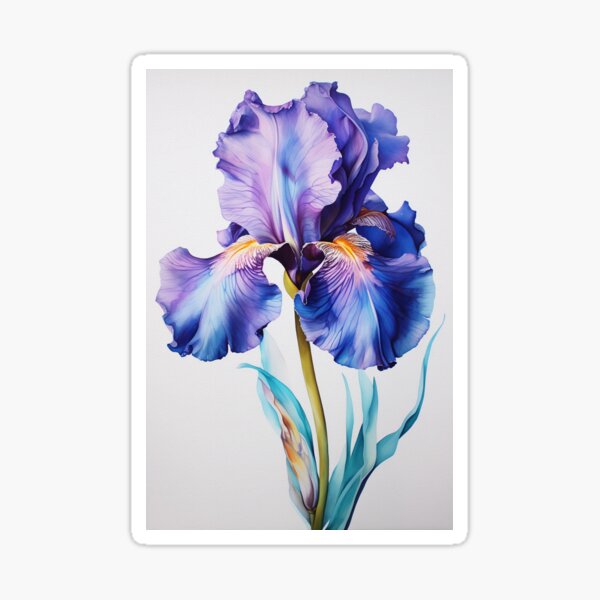 Item preview, Large close up Iris Flower in Watercolor painting  designed and sold by MahsaWatercolor.