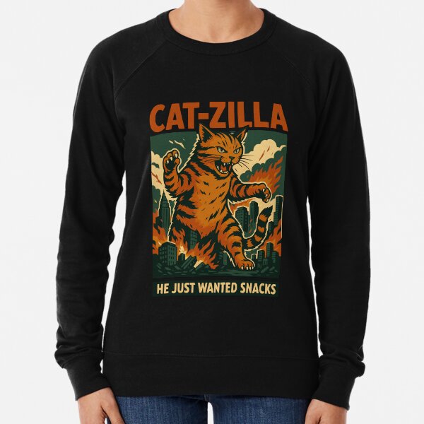 Item preview, CATZILLA - Rampaging Giant Cat – Funny Retro Monster Parody Design designed and sold by Red Fox Design.