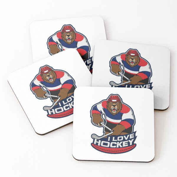 Item preview, I Love Hockey USA Spirit  Ferocious Bear Embroidered Patch Design designed and sold by ArtDesignTp.