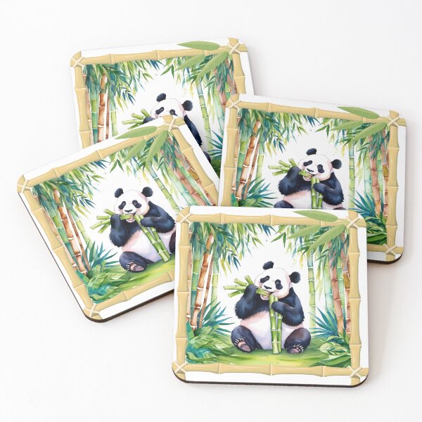 Item preview, Cute Panda Eating Bamboo – Nature & Wildlife Art designed and sold by asliberry.