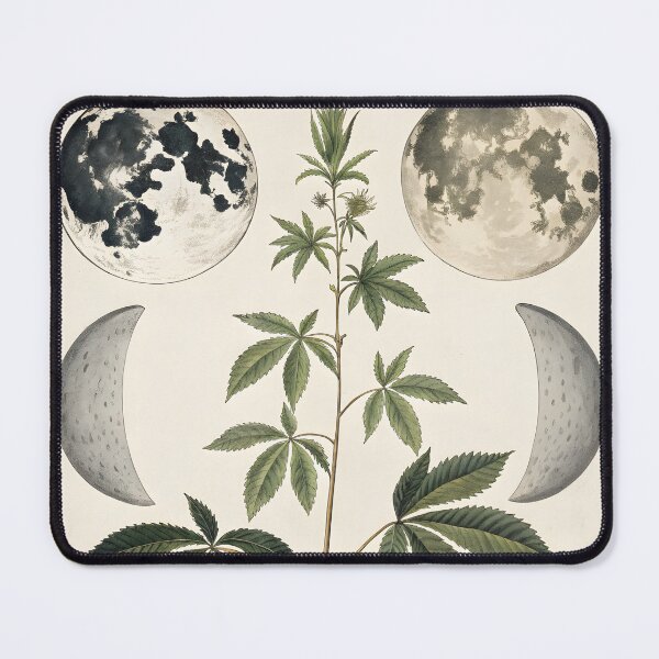 Item preview, antique botanical illustration with moon designed and sold by DuskTillDown.