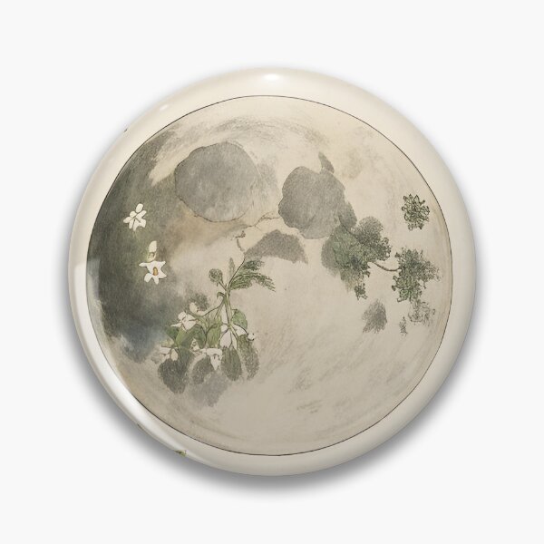Item preview, antique botanical illustration with moon designed and sold by DuskTillDown.