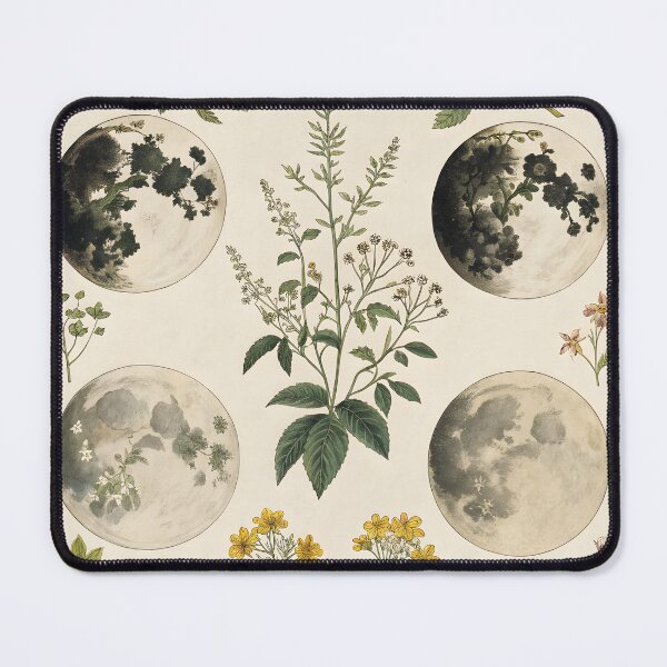 Item preview, antique botanical illustration with moon designed and sold by DuskTillDown.