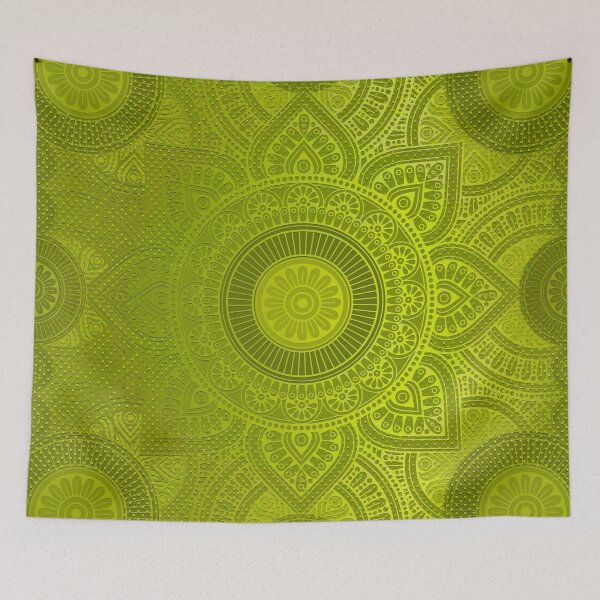Item preview, "Green Lemon Pattern Mandala Polka Dots" designed and sold by MarCanton.