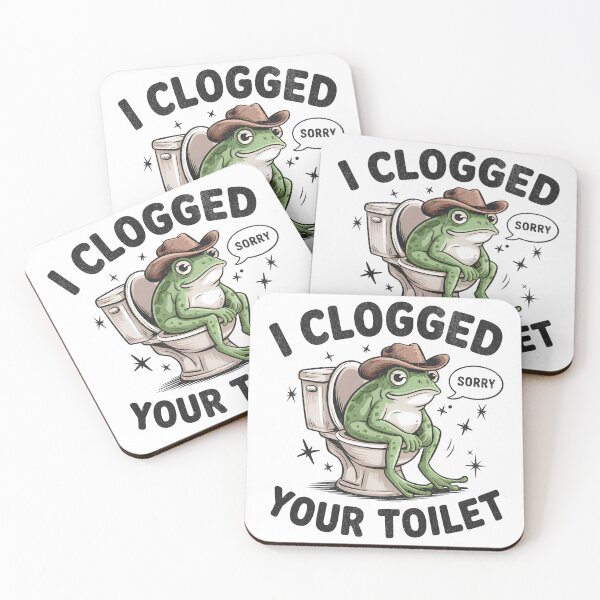 Item preview, I Clogged Your Toilet Funny Frog designed and sold by BeansterNL.