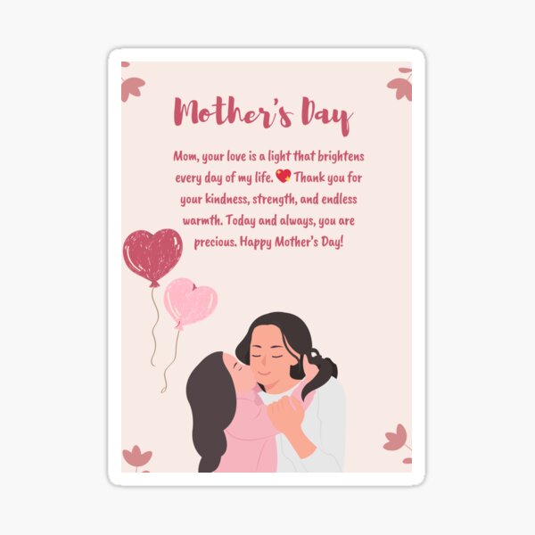Item preview, Mother's Day Card - Heartfelt Message for Mom, Printed Gift Card, Mother card, Gift for Mom, Mother's Day card, mother & mum illustration designed and sold by khadigitart.