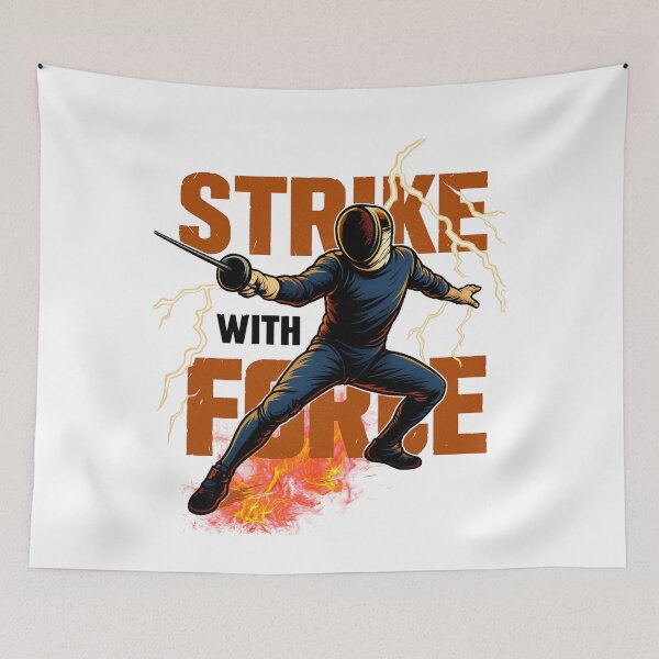 Item preview, Strike with Force – Electric Fencing Warrior Art designed and sold by JenniferCreaArte .