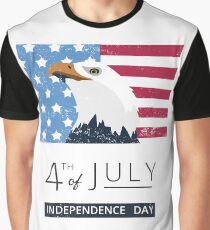 4th of July American Eagle & Flag Graphic T-Shirt