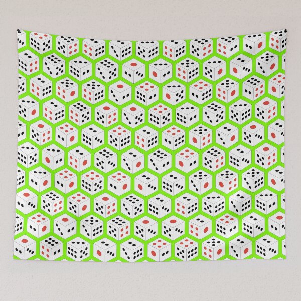 Item preview, Isometric Asian Dice Pattern Green Background designed and sold by chrysalistw.