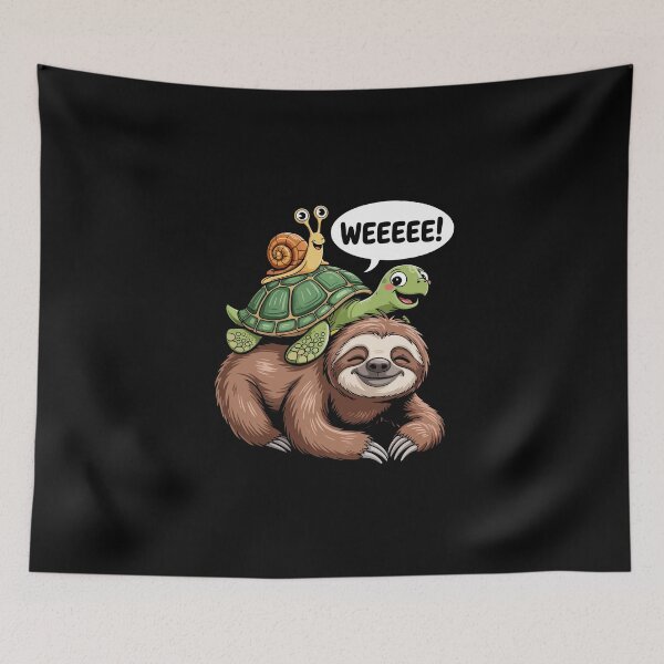 Item preview, Funny Sloth Turtle Snail WEEEEE designed and sold by jkrphoto.