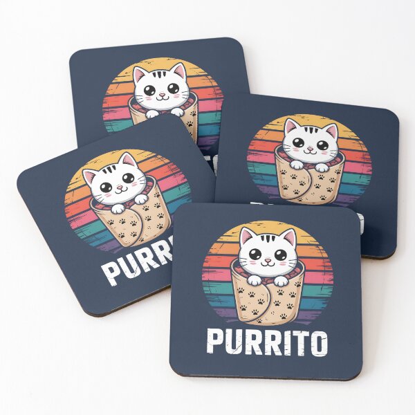 Item preview, Purrito Cat Design – Cute Retro Cat Wrapped Like a Burrito designed and sold by Opalook.