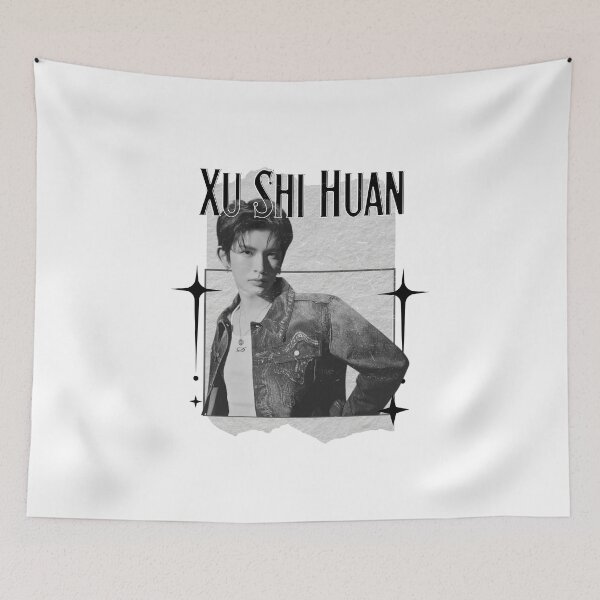 Item preview, Xu Shi Huan of POLARIX  Black & White Kpop Art Scrapbook Collage  designed and sold by HELL0WBELLO.