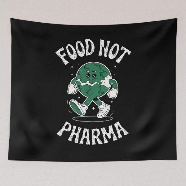 Item preview, Food Not Pharma Watermelon Character | Retro Psychedelic Green Minimalist Art designed and sold by ARTReMi.