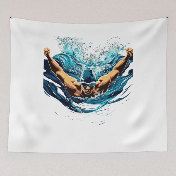Item preview, Power Swim – Dynamic Swimmer Art in Motion designed and sold by JenniferCreaArte .
