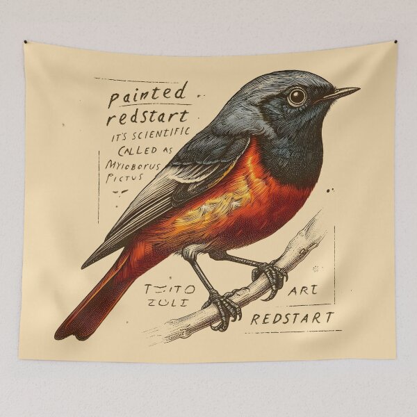 Item preview, Painted Redstart 4 designed and sold by theAVIARY7.