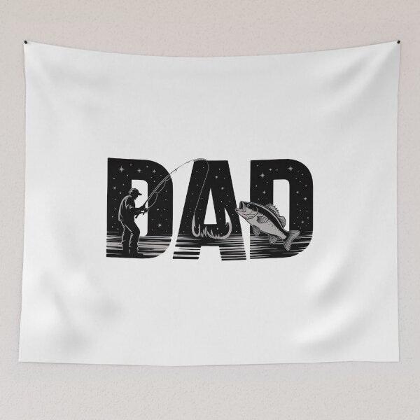 Item preview, Dad Fishing T-Shirt Design | Vintage Black & White Outdoor Fishing Graphic designed and sold by ARTReMi.