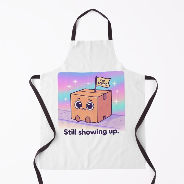 Item preview, Still Showing Up – Relatable Cartoon Box Shirt, Vaporwave Mental Health Design designed and sold by LEO Vaporwave.