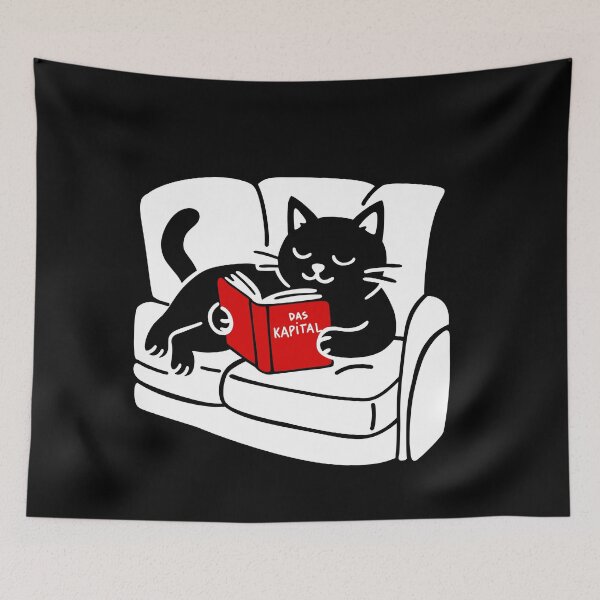 Item preview, Cat Reading Das Kapital designed and sold by byebyesally.