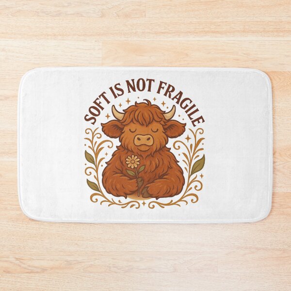 Item preview, Soft Is Not Fragile – Gentle Highland Cow Empowerment Design designed and sold by Lacritsa .