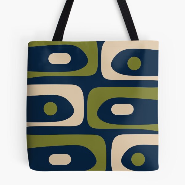 Item preview, Mid Century Modern Retro Abstract Minimalist Piquet Pattern in Navy Blue and Olive Green designed and sold by kierkegaard.
