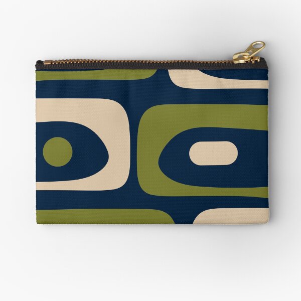 Item preview, Mid Century Modern Retro Abstract Minimalist Piquet Pattern in Navy Blue and Olive Green designed and sold by kierkegaard.
