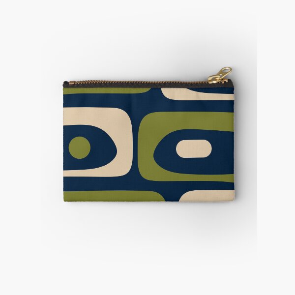 Item preview, Mid Century Modern Retro Abstract Minimalist Piquet Pattern in Navy Blue and Olive Green designed and sold by kierkegaard.