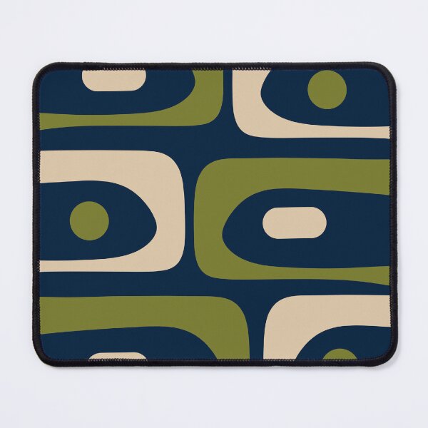 Item preview, Mid Century Modern Retro Abstract Minimalist Piquet Pattern in Navy Blue and Olive Green designed and sold by kierkegaard.