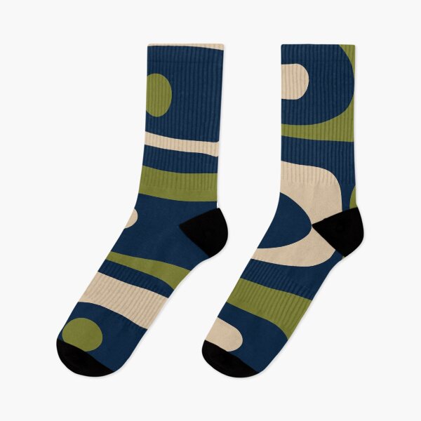 Item preview, Mid Century Modern Retro Abstract Minimalist Piquet Pattern in Navy Blue and Olive Green designed and sold by kierkegaard.