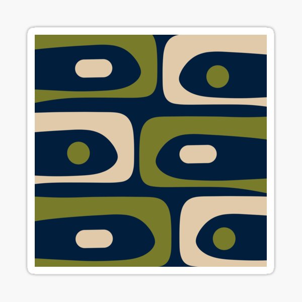 Item preview, Mid Century Modern Retro Abstract Minimalist Piquet Pattern in Navy Blue and Olive Green designed and sold by kierkegaard.