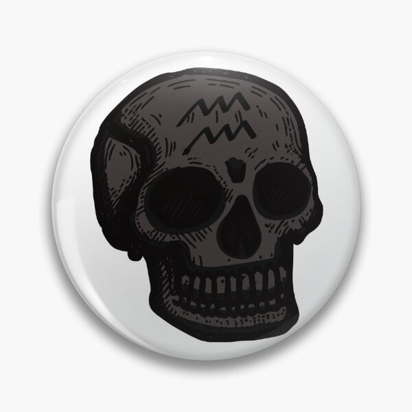 Item preview, Aquarius Skull with Zodiac Symbol designed and sold by Midnight789.