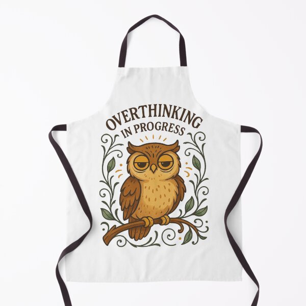 Item preview, Overthinking in Progress – Funny Tired Owl Illustration designed and sold by Lacritsa .