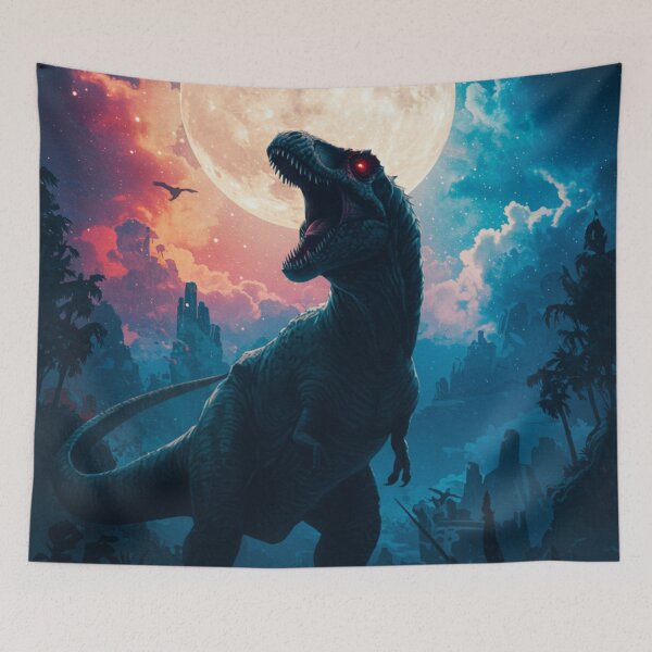 Item preview, T-Rex Roaring Under the Moon designed and sold by JonelleTshirts.